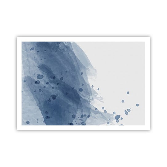 Obraz - Plakat - Niebieski tiul - 100x70cm - Abstrakcja Sztuka Malarstwo - Foto Plakaty bez ramy na ścianę do Salonu Sypialni ARTTOR ARTTOR