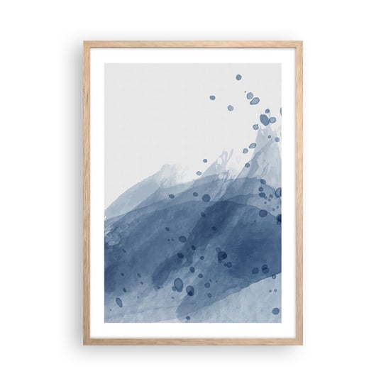 Obraz - Plakat - Niebieski tiul - 50x70cm - Abstrakcja Sztuka Malarstwo - Nowoczesny modny obraz Plakat rama jasny dąb ARTTOR ARTTOR