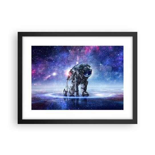 Obraz - Plakat - Niebo gwiaździste nade mną - 40x30cm - Kosmonauta Kosmos Astronauta - Foto Plakaty na ścianę w czarnej ramie - Plakat do Salonu Sypialni ARTTOR ARTTOR
