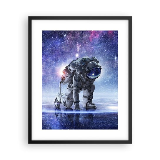 Obraz - Plakat - Niebo gwiaździste nade mną - 40x50cm - Kosmonauta Kosmos Astronauta - Foto Plakaty w ramie koloru czarnego do Salonu Sypialni ARTTOR ARTTOR