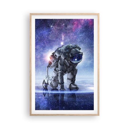 Obraz - Plakat - Niebo gwiaździste nade mną - 61x91cm - Kosmonauta Kosmos Astronauta - Foto Plakaty na ścianę w ramie jasny dąb - Plakat do Salonu Sypialni ARTTOR ARTTOR