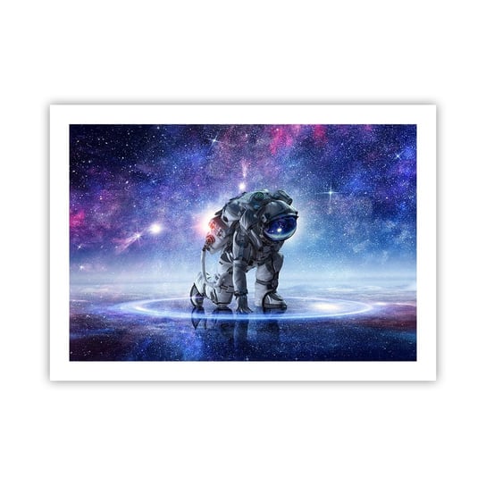 Obraz - Plakat - Niebo gwiaździste nade mną - 70x50cm - Kosmonauta Kosmos Astronauta - Nowoczesny modny obraz Plakat bez ramy do Salonu Sypialni ARTTOR ARTTOR