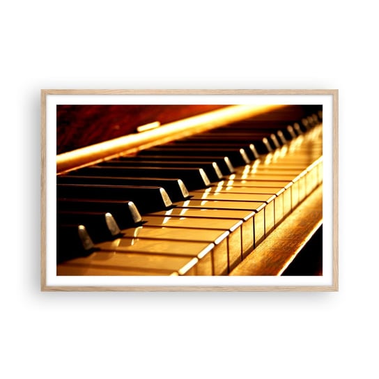 Obraz - Plakat - Nieograniczone możliwości - 91x61cm - Muzyka Fortepian Instrument Muzyczny - Foto Plakaty na ścianę w ramie jasny dąb - Plakat do Salonu Sypialni ARTTOR ARTTOR