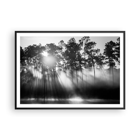 Obraz - Plakat - Niepowstrzymane słońce - 100x70cm - Krajobraz Las Natura - Foto Plakaty w ramie koloru czarnego do Salonu Sypialni ARTTOR ARTTOR