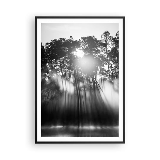 Obraz - Plakat - Niepowstrzymane słońce - 70x100cm - Krajobraz Las Natura - Foto Plakaty w ramie koloru czarnego do Salonu Sypialni ARTTOR ARTTOR
