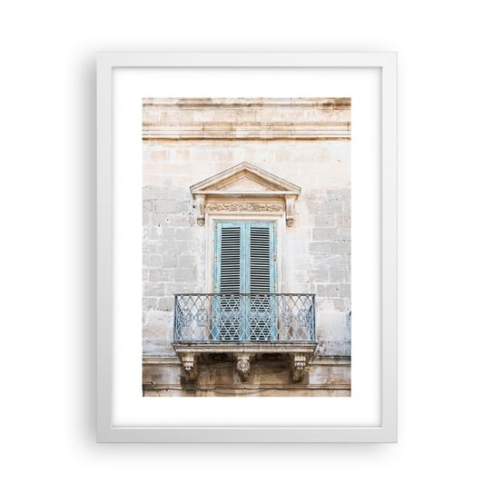 Obraz - Plakat - Niepowtarzalny urok Italii - 30x40cm - Balkon Starodawny Architektura - Foto Plakaty na ścianę w ramie białej - Plakat do Salonu Sypialni ARTTOR ARTTOR