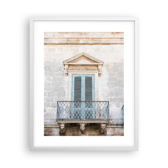 Obraz - Plakat - Niepowtarzalny urok Italii - 40x50cm - Balkon Starodawny Architektura - Foto Plakaty w ramie koloru białego do Salonu Sypialni ARTTOR ARTTOR