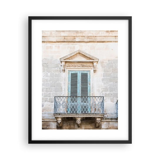 Obraz - Plakat - Niepowtarzalny urok Italii - 40x50cm - Balkon Starodawny Architektura - Foto Plakaty w ramie koloru czarnego do Salonu Sypialni ARTTOR ARTTOR