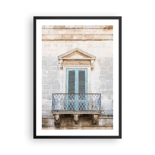 Obraz - Plakat - Niepowtarzalny urok Italii - 50x70cm - Balkon Starodawny Architektura - Nowoczesny modny obraz Plakat czarna rama ARTTOR ARTTOR
