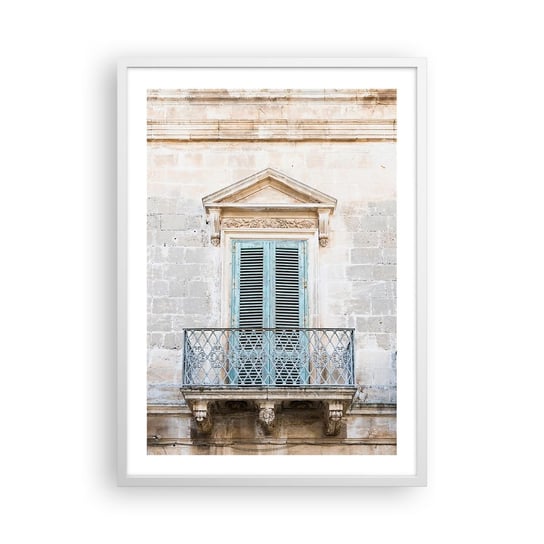 Obraz - Plakat - Niepowtarzalny urok Italii - 50x70cm - Balkon Starodawny Architektura - Nowoczesny modny obraz Plakat rama biała ARTTOR ARTTOR