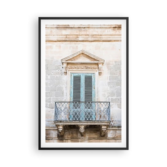 Obraz - Plakat - Niepowtarzalny urok Italii - 61x91cm - Balkon Starodawny Architektura - Foto Plakaty na ścianę w czarnej ramie - Plakat do Salonu Sypialni ARTTOR ARTTOR