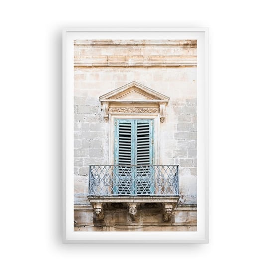 Obraz - Plakat - Niepowtarzalny urok Italii - 61x91cm - Balkon Starodawny Architektura - Foto Plakaty na ścianę w ramie białej - Plakat do Salonu Sypialni ARTTOR ARTTOR