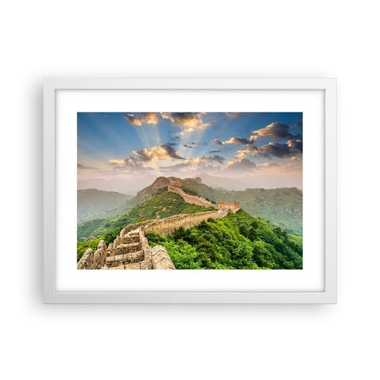 Obraz - Plakat - Nieprzemijająca wielkość - 40x30cm - Krajobraz Mur Chiński Azja - Foto Plakaty na ścianę w ramie białej - Plakat do Salonu Sypialni ARTTOR ARTTOR