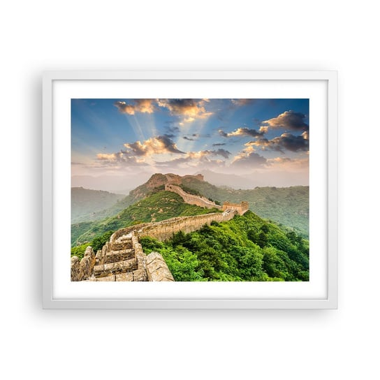Obraz - Plakat - Nieprzemijająca wielkość - 50x40cm - Krajobraz Mur Chiński Azja - Foto Plakaty w ramie koloru białego do Salonu Sypialni ARTTOR ARTTOR