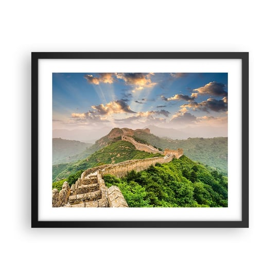 Obraz - Plakat - Nieprzemijająca wielkość - 50x40cm - Krajobraz Mur Chiński Azja - Foto Plakaty w ramie koloru czarnego do Salonu Sypialni ARTTOR ARTTOR