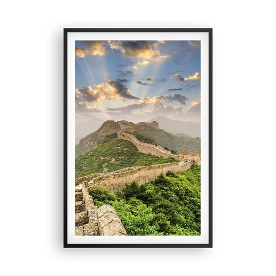 Obraz - Plakat - Nieprzemijająca wielkość - 61x91cm - Krajobraz Mur Chiński Azja - Foto Plakaty na ścianę w czarnej ramie - Plakat do Salonu Sypialni ARTTOR ARTTOR