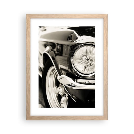 Obraz - Plakat - Nieprzemijający blask - 30x40cm - Auto Samochód Klasyczny - Foto Plakaty na ścianę w ramie jasny dąb - Plakat do Salonu Sypialni ARTTOR ARTTOR