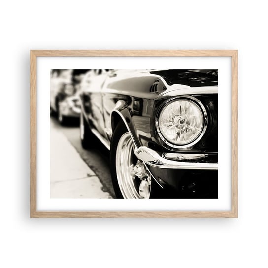 Obraz - Plakat - Nieprzemijający blask - 50x40cm - Auto Samochód Klasyczny - Foto Plakaty w ramie koloru jasny dąb do Salonu Sypialni ARTTOR ARTTOR