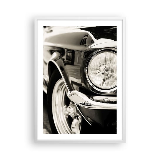 Obraz - Plakat - Nieprzemijający blask - 50x70cm - Auto Samochód Klasyczny - Nowoczesny modny obraz Plakat rama biała ARTTOR ARTTOR