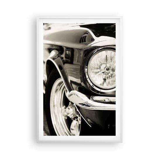 Obraz - Plakat - Nieprzemijający blask - 61x91cm - Auto Samochód Klasyczny - Foto Plakaty na ścianę w ramie białej - Plakat do Salonu Sypialni ARTTOR ARTTOR