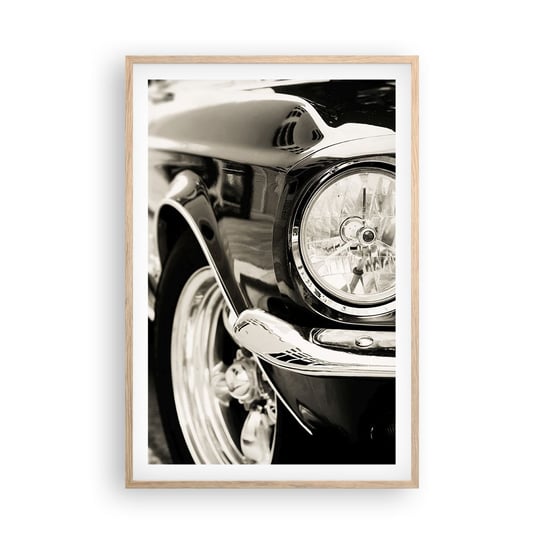 Obraz - Plakat - Nieprzemijający blask - 61x91cm - Auto Samochód Klasyczny - Foto Plakaty na ścianę w ramie jasny dąb - Plakat do Salonu Sypialni ARTTOR ARTTOR