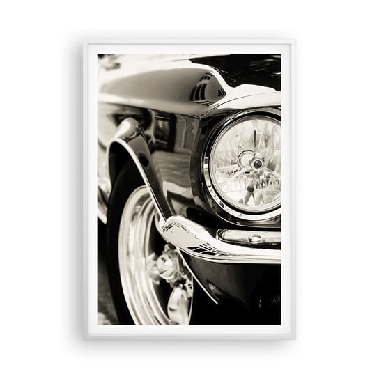 Obraz - Plakat - Nieprzemijający blask - 70x100cm - Auto Samochód Klasyczny - Foto Plakaty w ramie koloru białego do Salonu Sypialni ARTTOR ARTTOR