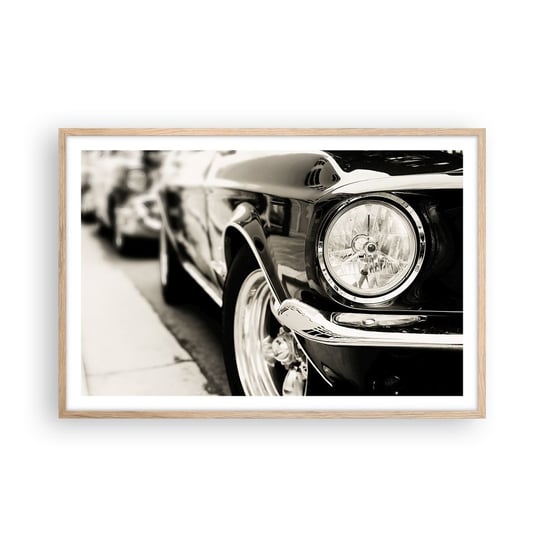 Obraz - Plakat - Nieprzemijający blask - 91x61cm - Auto Samochód Klasyczny - Foto Plakaty na ścianę w ramie jasny dąb - Plakat do Salonu Sypialni ARTTOR ARTTOR