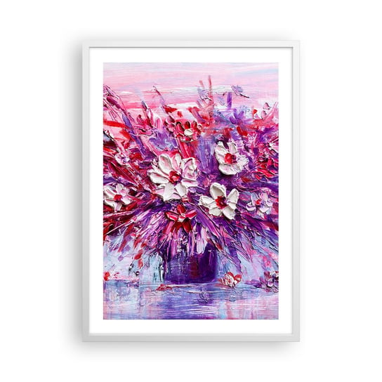 Obraz - Plakat - Niewinność i namiętność  - 50x70cm - Kwiaty Bukiet Kwiatów Ogród - Nowoczesny modny obraz Plakat rama biała ARTTOR ARTTOR