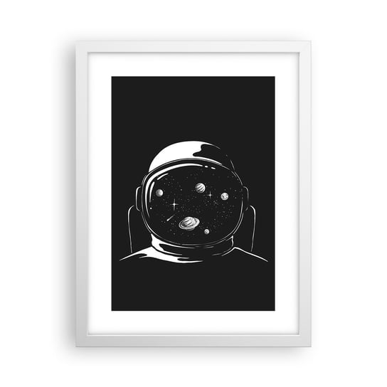 Obraz - Plakat - Niezły widok - 30x40cm - Astronauta Kosmos Wszechświat - Foto Plakaty na ścianę w ramie białej - Plakat do Salonu Sypialni ARTTOR ARTTOR