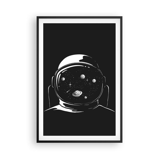 Obraz - Plakat - Niezły widok - 61x91cm - Astronauta Kosmos Wszechświat - Foto Plakaty na ścianę w czarnej ramie - Plakat do Salonu Sypialni ARTTOR ARTTOR