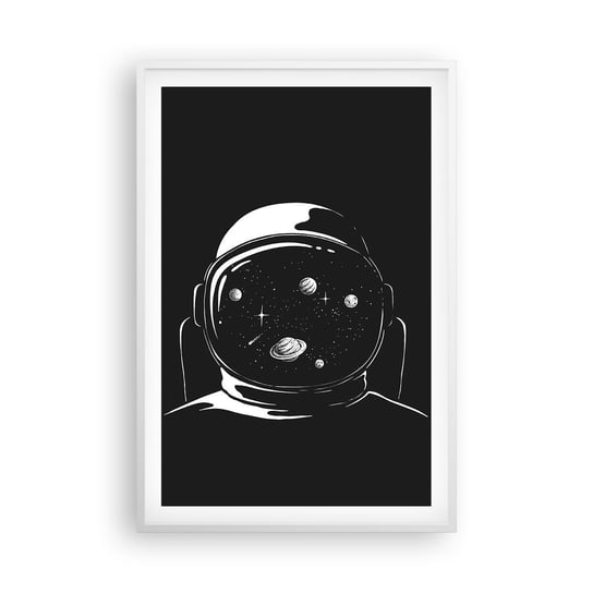 Obraz - Plakat - Niezły widok - 61x91cm - Astronauta Kosmos Wszechświat - Foto Plakaty na ścianę w ramie białej - Plakat do Salonu Sypialni ARTTOR ARTTOR