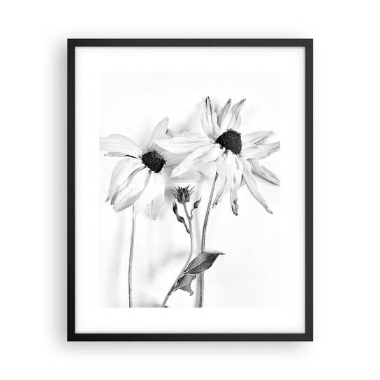 Obraz - Plakat - Nikt nie chce być sam - 40x50cm - Kwiaty Czarno-Biały Natura - Foto Plakaty w ramie koloru czarnego do Salonu Sypialni ARTTOR ARTTOR