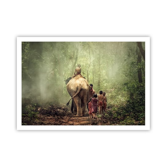Obraz - Plakat - Nowa Księga Dżungli - 100x70cm - Krajobraz Słoń Dżungla - Foto Plakaty bez ramy na ścianę do Salonu Sypialni ARTTOR ARTTOR