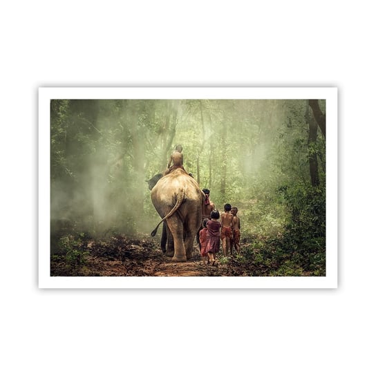 Obraz - Plakat - Nowa Księga Dżungli - 91x61cm - Krajobraz Słoń Dżungla - Foto Plakaty na ścianę bez ramy - Plakat do Salonu Sypialni ARTTOR ARTTOR