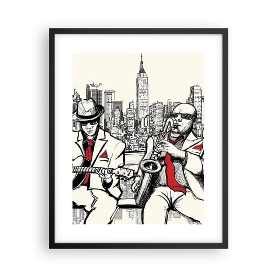 Obraz - Plakat - Nowojorska improwizacja - 40x50cm - Muzyka Jazz Nowy Jork - Foto Plakaty w ramie koloru czarnego do Salonu Sypialni ARTTOR ARTTOR
