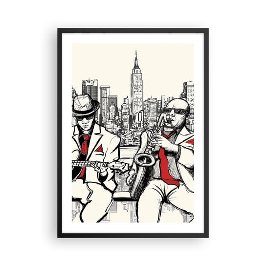 Obraz - Plakat - Nowojorska improwizacja - 50x70cm - Muzyka Jazz Nowy Jork - Nowoczesny modny obraz Plakat czarna rama ARTTOR ARTTOR