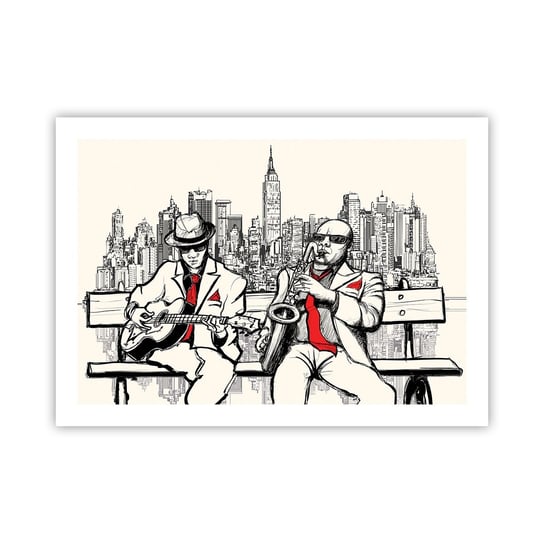 Obraz - Plakat - Nowojorska improwizacja - 70x50cm - Muzyka Jazz Nowy Jork - Nowoczesny modny obraz Plakat bez ramy do Salonu Sypialni ARTTOR ARTTOR