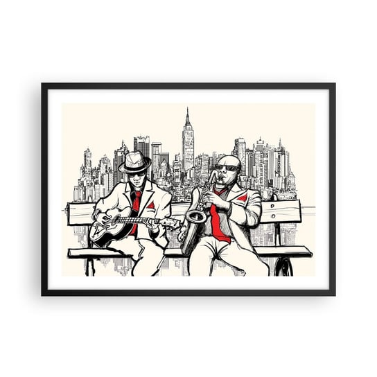 Obraz - Plakat - Nowojorska improwizacja - 70x50cm - Muzyka Jazz Nowy Jork - Nowoczesny modny obraz Plakat czarna rama ARTTOR ARTTOR