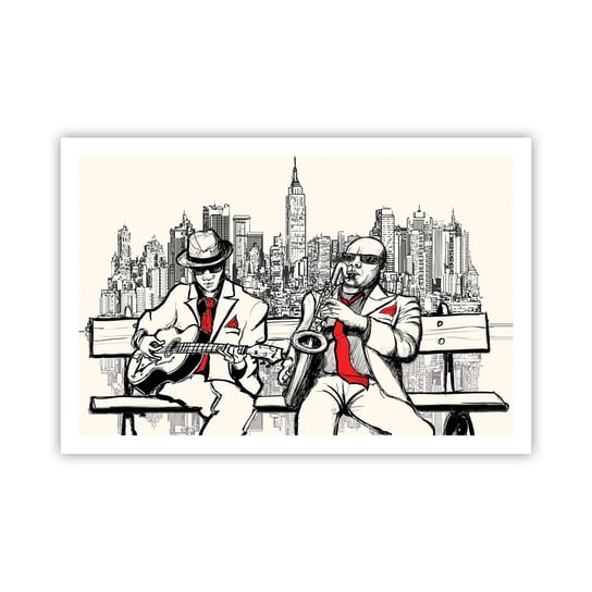Obraz - Plakat - Nowojorska improwizacja - 91x61cm - Muzyka Jazz Nowy Jork - Foto Plakaty na ścianę bez ramy - Plakat do Salonu Sypialni ARTTOR ARTTOR