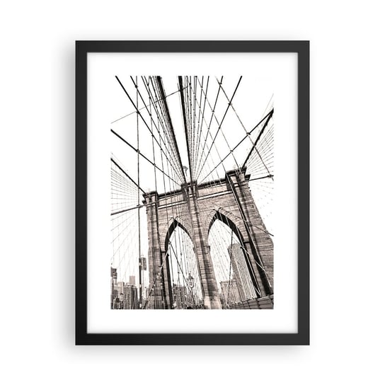 Obraz - Plakat - Nowojorska katedra - 30x40cm - Most Architektura New York - Foto Plakaty na ścianę w czarnej ramie - Plakat do Salonu Sypialni ARTTOR ARTTOR