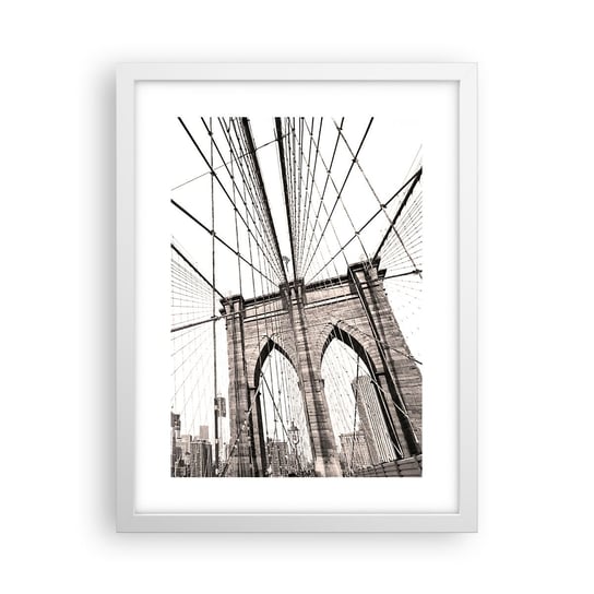 Obraz - Plakat - Nowojorska katedra - 30x40cm - Most Architektura New York - Foto Plakaty na ścianę w ramie białej - Plakat do Salonu Sypialni ARTTOR ARTTOR