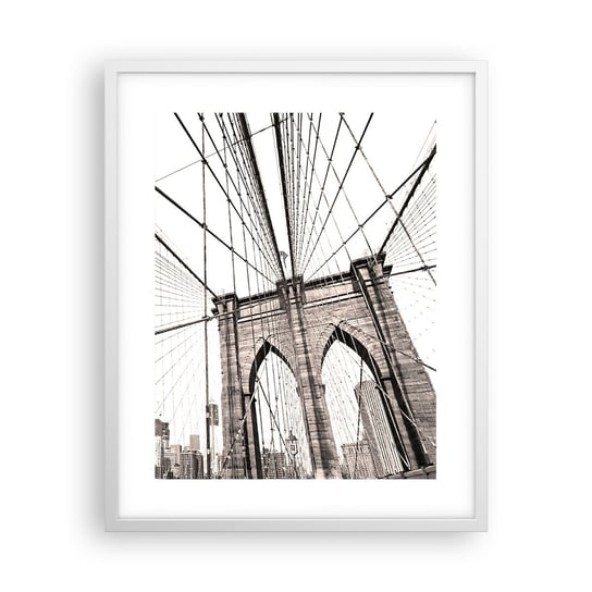 Obraz - Plakat - Nowojorska katedra - 40x50cm - Most Architektura New York - Foto Plakaty w ramie koloru białego do Salonu Sypialni ARTTOR ARTTOR