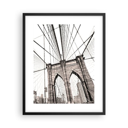 Obraz - Plakat - Nowojorska katedra - 40x50cm - Most Architektura New York - Foto Plakaty w ramie koloru czarnego do Salonu Sypialni ARTTOR ARTTOR