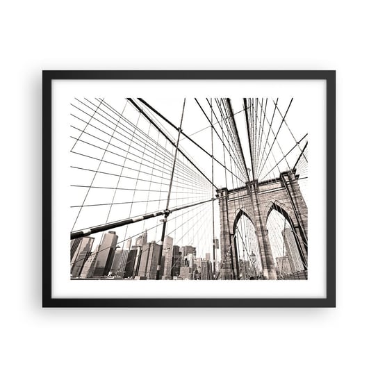 Obraz - Plakat - Nowojorska katedra - 50x40cm - Most Architektura New York - Foto Plakaty w ramie koloru czarnego do Salonu Sypialni ARTTOR ARTTOR