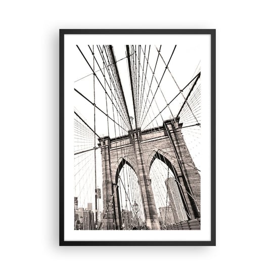 Obraz - Plakat - Nowojorska katedra - 50x70cm - Most Architektura New York - Nowoczesny modny obraz Plakat czarna rama ARTTOR ARTTOR