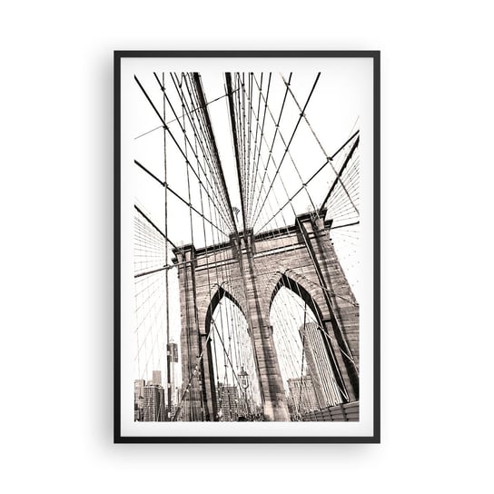 Obraz - Plakat - Nowojorska katedra - 61x91cm - Most Architektura New York - Foto Plakaty na ścianę w czarnej ramie - Plakat do Salonu Sypialni ARTTOR ARTTOR