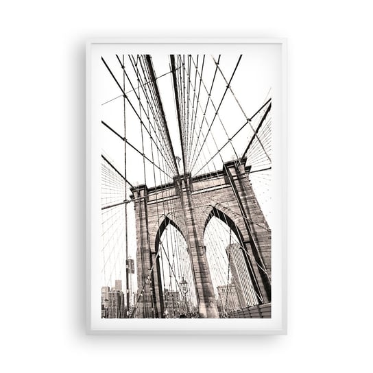 Obraz - Plakat - Nowojorska katedra - 61x91cm - Most Architektura New York - Foto Plakaty na ścianę w ramie białej - Plakat do Salonu Sypialni ARTTOR ARTTOR