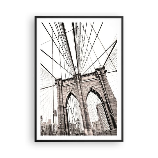 Obraz - Plakat - Nowojorska katedra - 70x100cm - Most Architektura New York - Foto Plakaty w ramie koloru czarnego do Salonu Sypialni ARTTOR ARTTOR