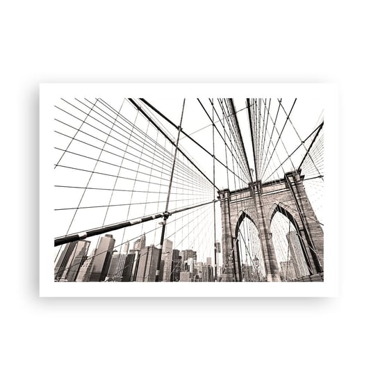 Obraz - Plakat - Nowojorska katedra - 70x50cm - Most Architektura New York - Nowoczesny modny obraz Plakat bez ramy do Salonu Sypialni ARTTOR ARTTOR
