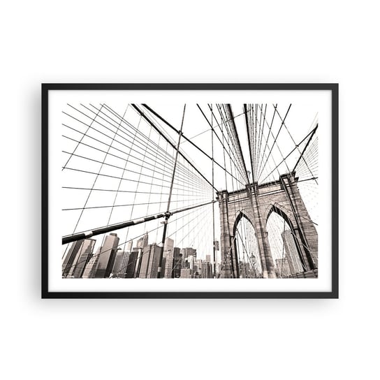 Obraz - Plakat - Nowojorska katedra - 70x50cm - Most Architektura New York - Nowoczesny modny obraz Plakat czarna rama ARTTOR ARTTOR